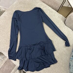 Elegant Navy Blue Long Sleeve Dress